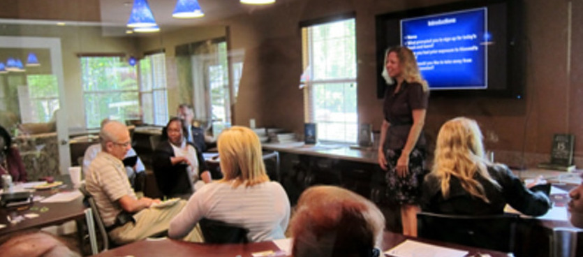 Gabrielle presenting leadership and SEO training